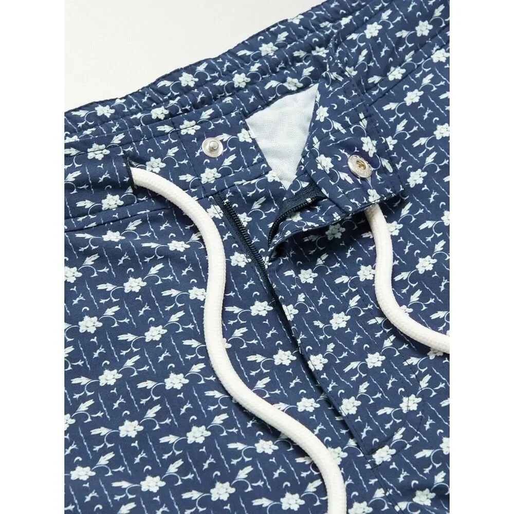 Orlebar Brown - Standard Mid-Length Bandana-Print Swim Shorts - Blue size 30